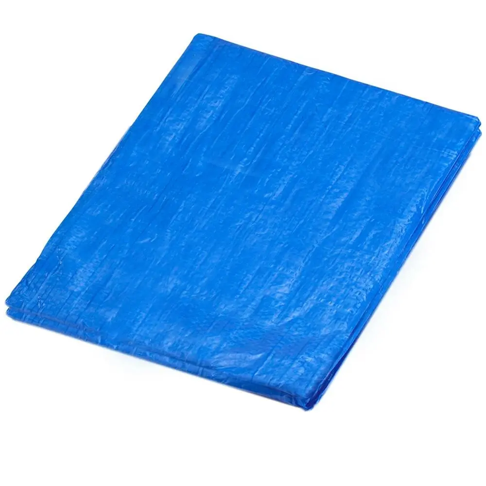 Polyethylene Waterproof 7.2x5.4m Tarpaulin Plastic Cover Canopy Sheet Tarp Blue - Automotive