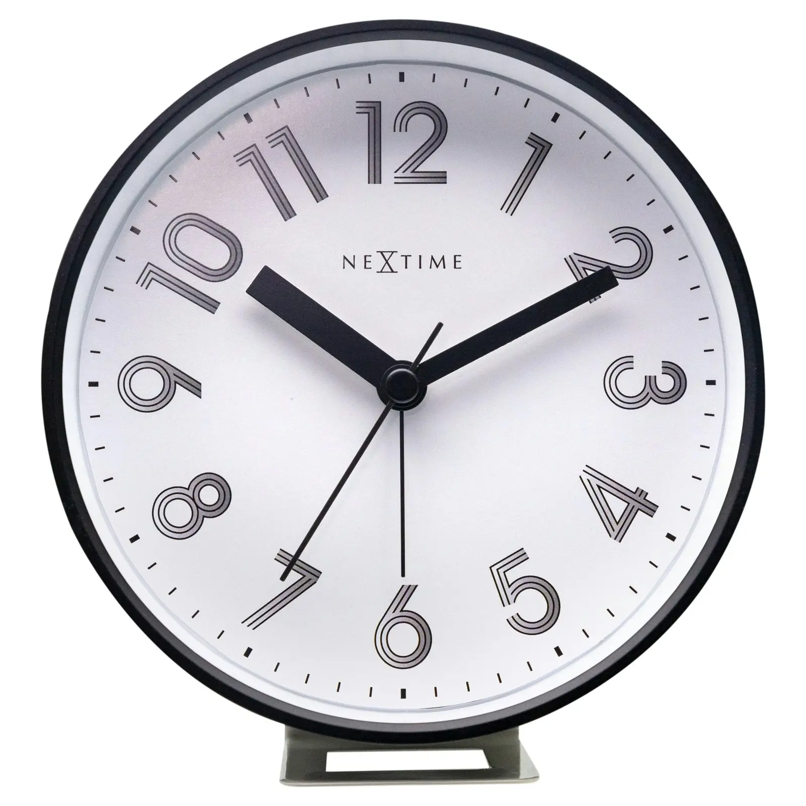 NeXtime Reflect Plastic 12.5x13cm Analogue Desk Alarm Clock w/ Night Light White - Home & Garden