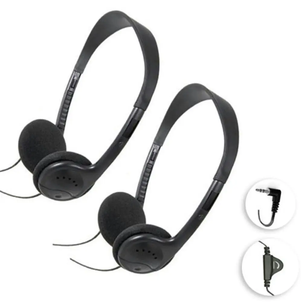 2pc Sansai Stereo Headphones 3.5mm w/Volume Control/Cable 1.5m for TV/Radio - Electronics