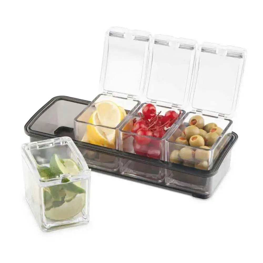 5pc Final Touch Garnish Bar Food/Condiments Caddy Serving Tray Storage Container - Home & Garden