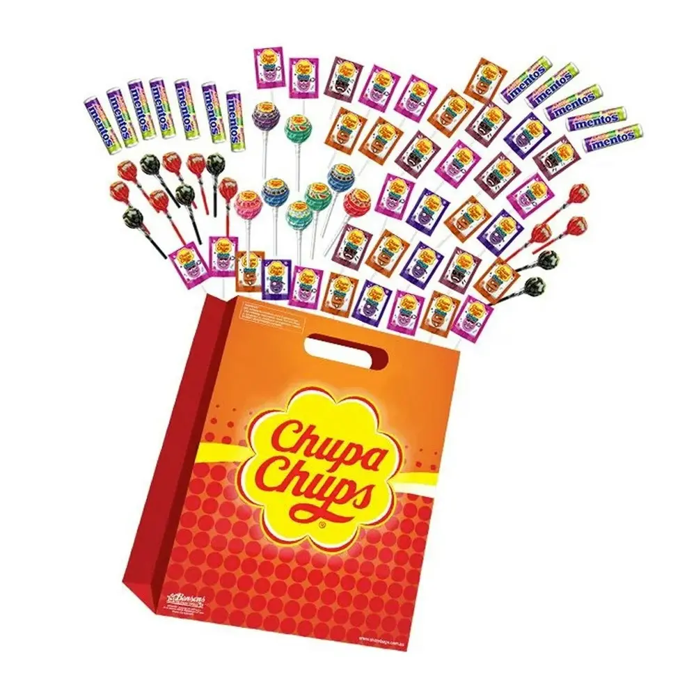 Chupa Chups Megabag Lollypop Confectionery Mentos Candy Fruit Sweets Mix Showbag - Groceries