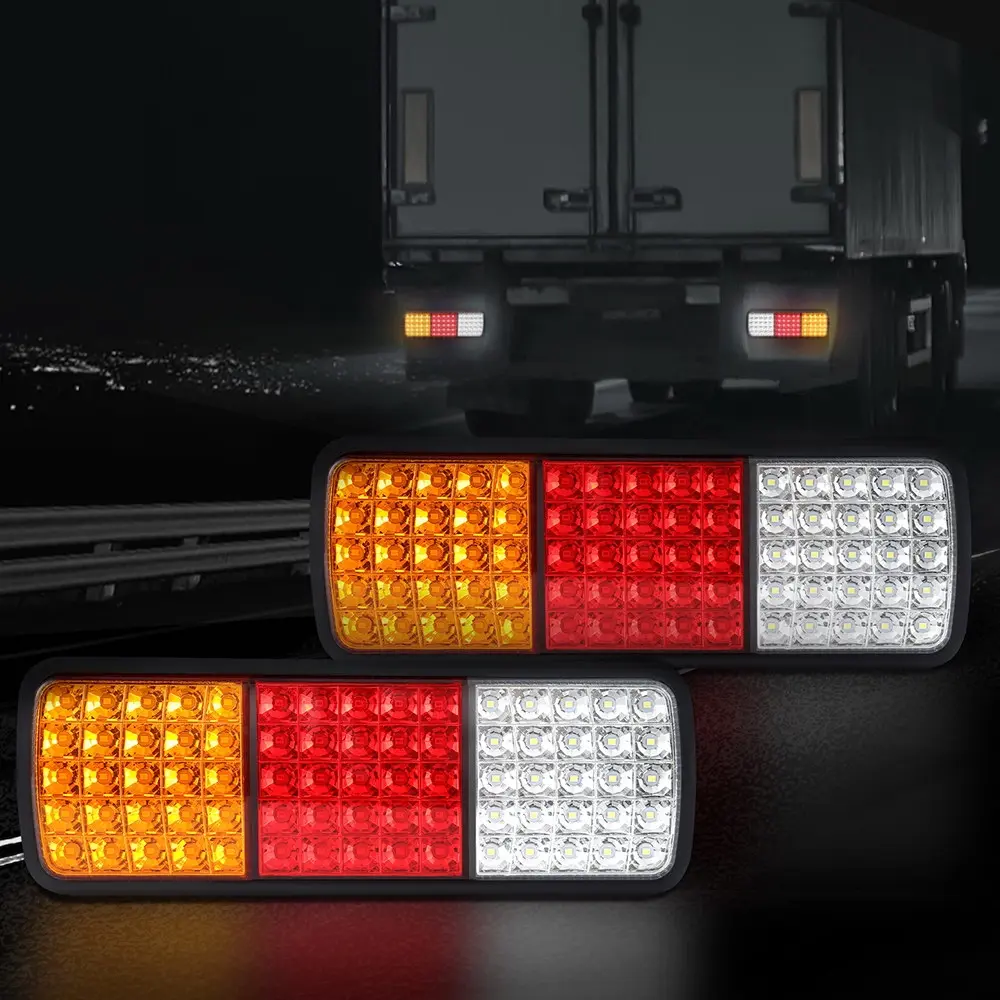 Giantz Pair 75 LED Tail Lights Stop Reverse Indicator 12V Ute Trailer Caravan Truck Boat - Automotive