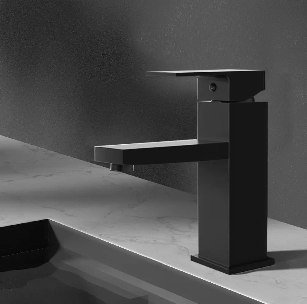 Cefito Bathroom Basin Mixer Tap Square Faucet Vanity Laundry Black - Hardware