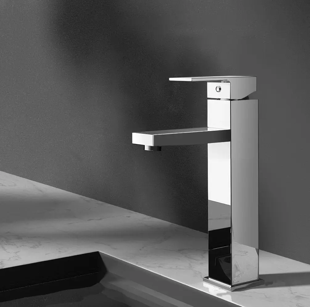 Cefito Bathroom Basin Mixer Tap Square Tall Faucet Vanity Laundry Chrome - Hardware