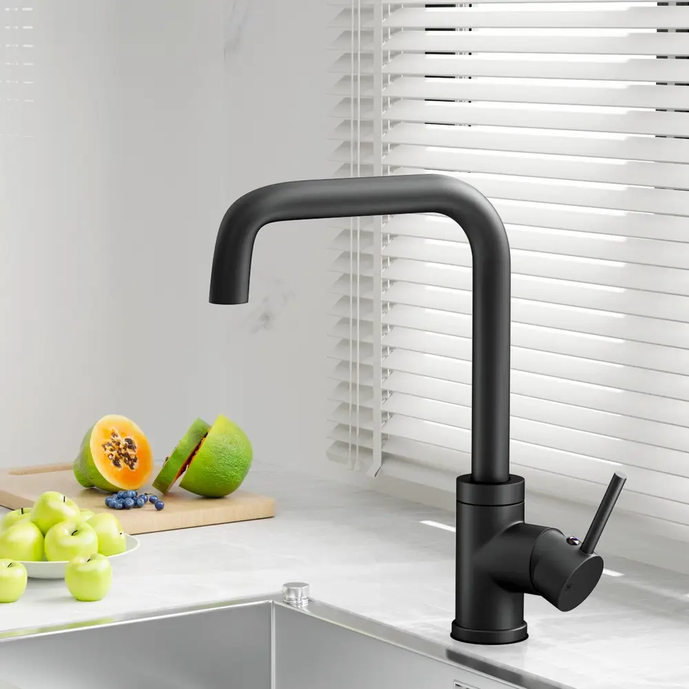 Cefito Kitchen Mixer Tap Mixer Rectangle Sink Faucet Basin Laundry Black - Hardware