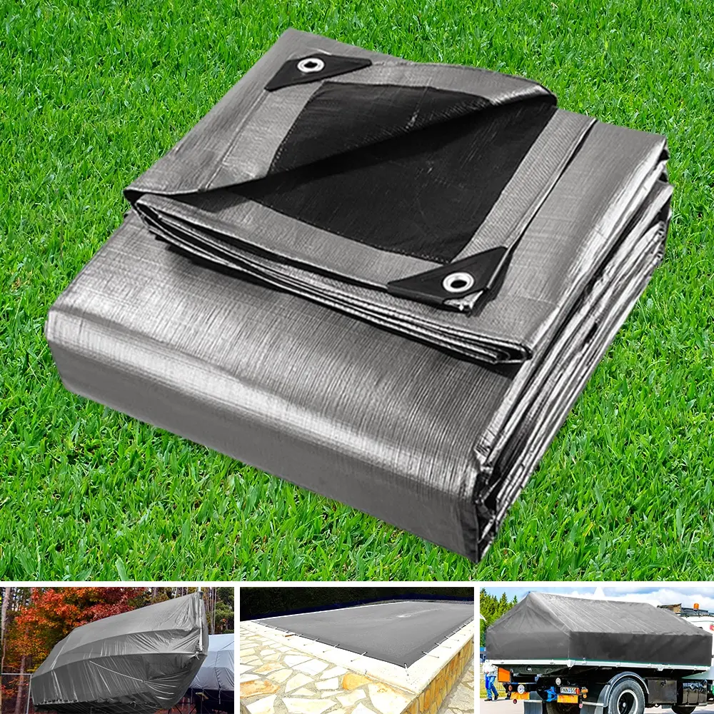 Instahut Tarp Tarpaulin 3.6x6m Canvas Camping Heavy Duty Sun Cover - Hardware