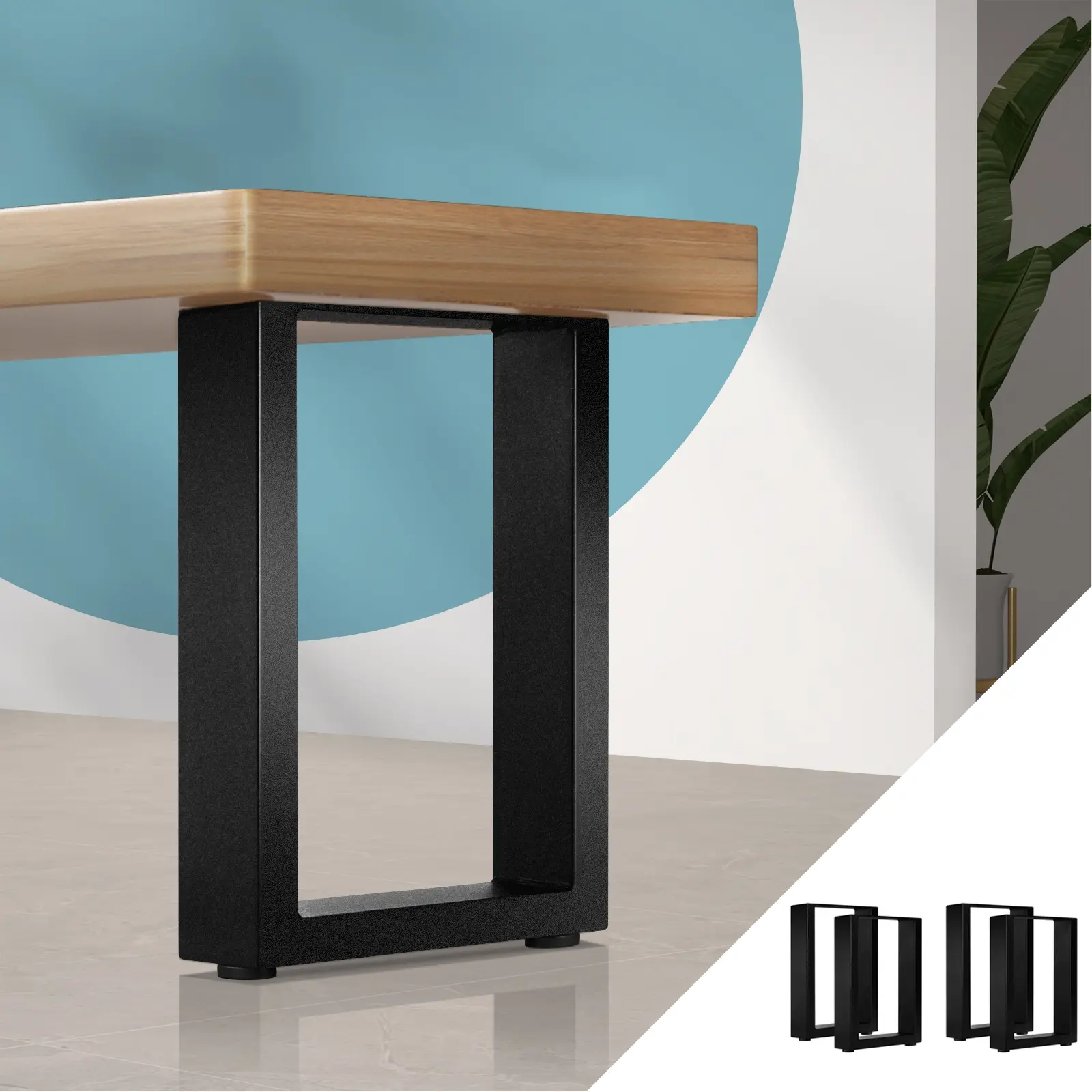 Oikiture 4X Coffee Dining Table Legs Bench Box DIY Steel Metal Industrial 40CM - Furniture
