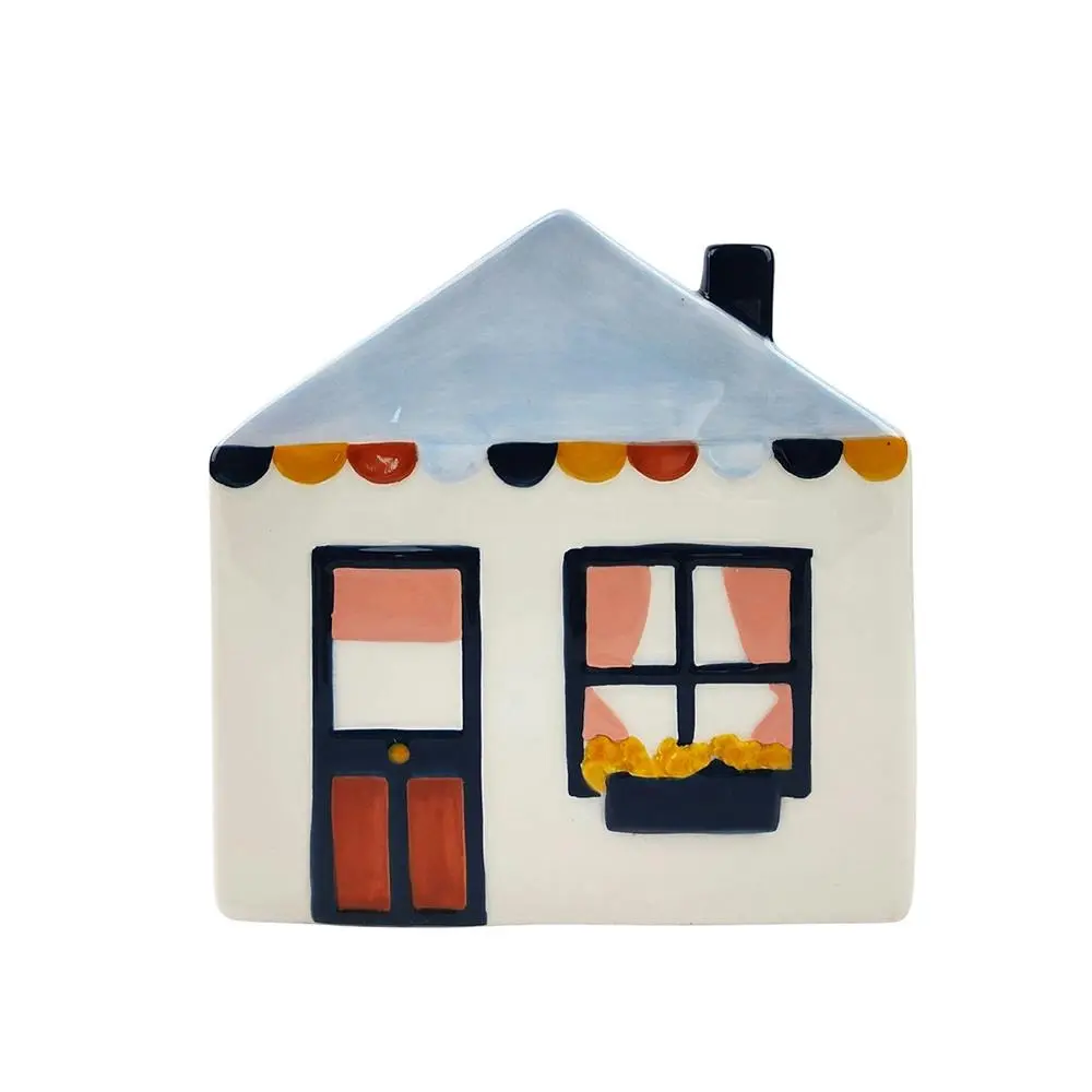 Urban 19cm Retro House Ceramic Planter Home/Garden Decor Plant/Flower Pot Blue - Home & Garden