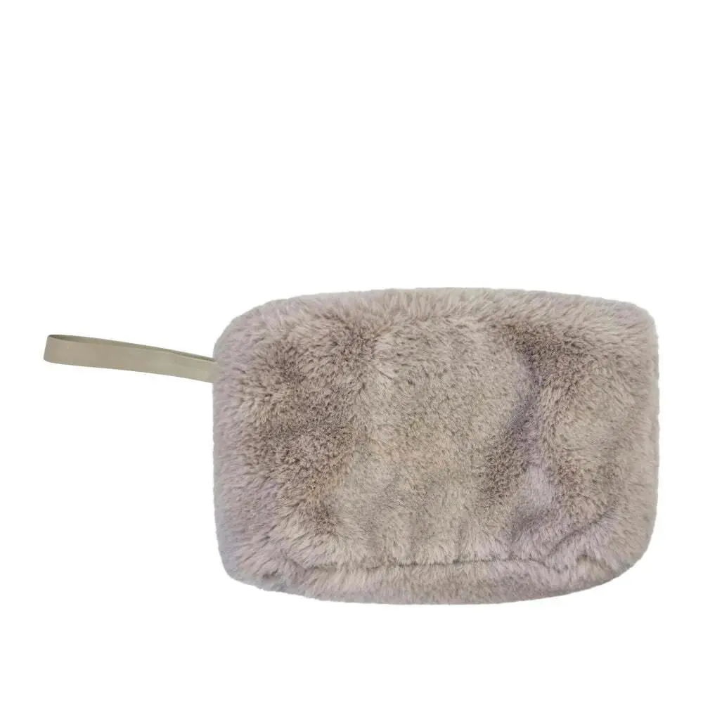 J. Elliot Home Layla Faux Fur Cosmetic/Toiletry Zipped Bag 24x14.5cm Nude - Beauty