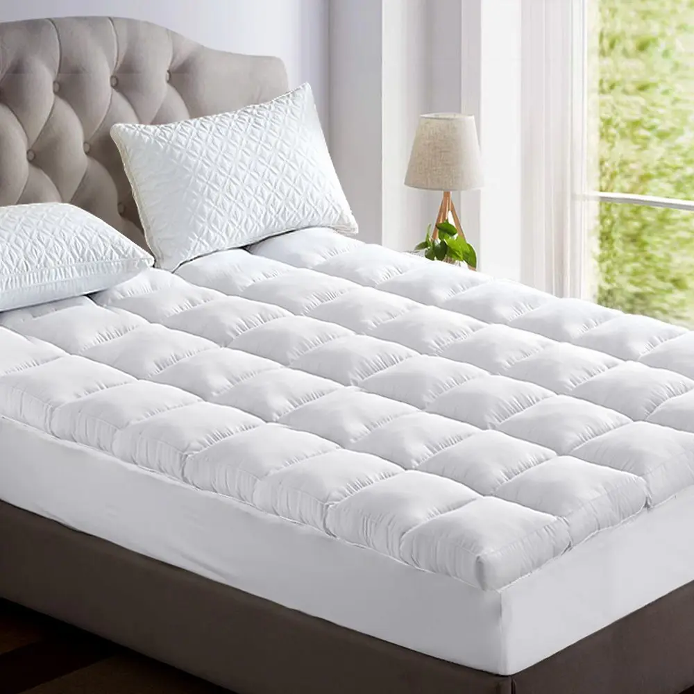 Giselle Bedding 5cm Bamboo Pillowtop Mattress Topper 1000GSM Mattress Pad for Back Pain Relief Washable Breathable Protector with 45cm Deep Pocket Double - Ultimate Mattress Sale - Save up to $600