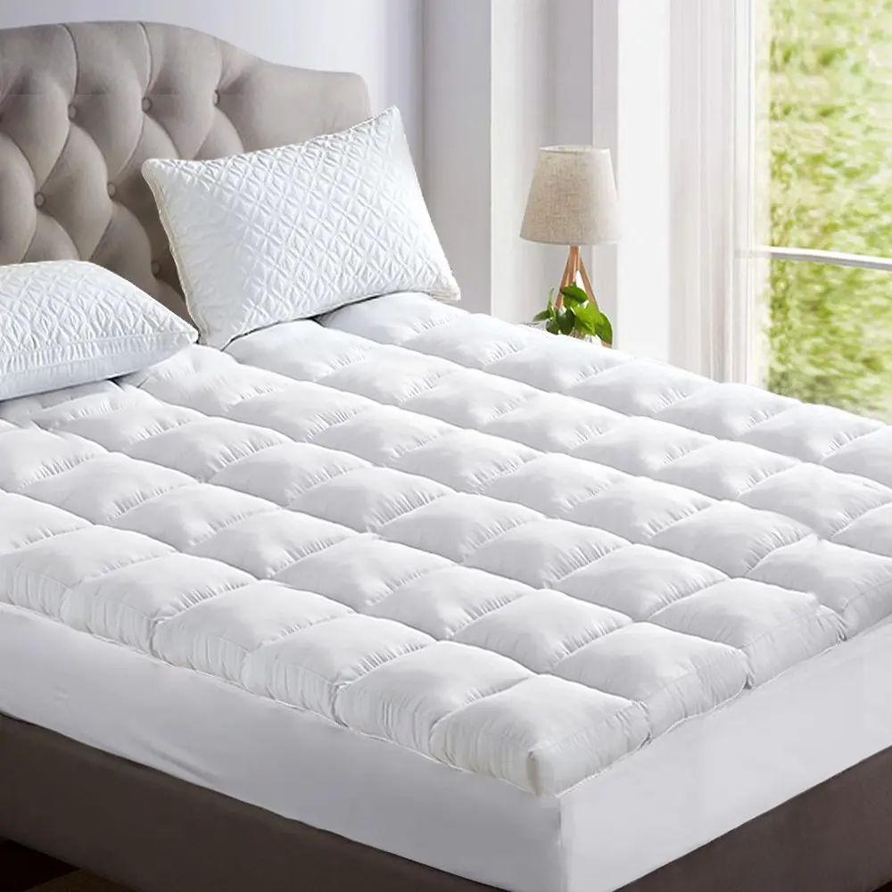 Giselle Bedding 5cm Bamboo Pillowtop Mattress Topper 1000GSM Mattress Pad for Back Pain Relief Washable Breathable Protector with 45cm Deep Pocket King - Furniture
