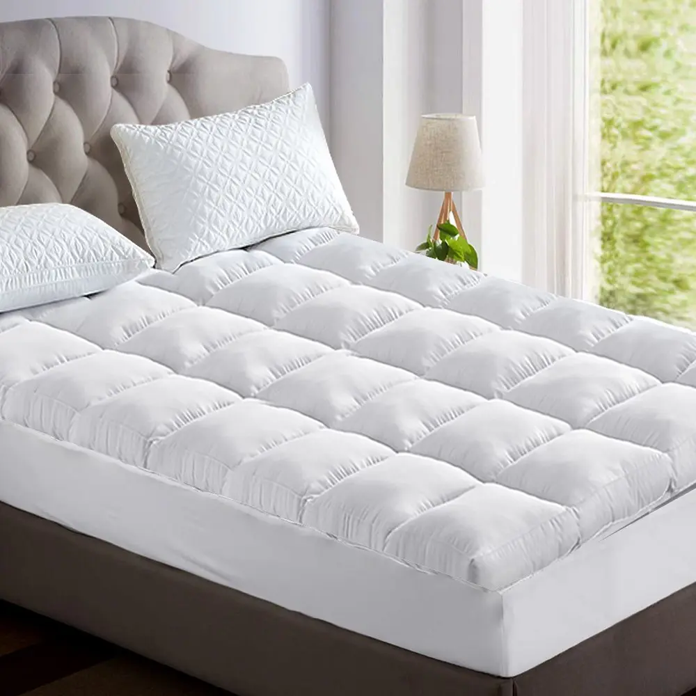 Giselle Bedding 5cm Bamboo Pillowtop Mattress Topper 1000GSM Mattress Pad for Back Pain Relief Washable Breathable Protector with 45cm Deep Pocket King Single - Furniture