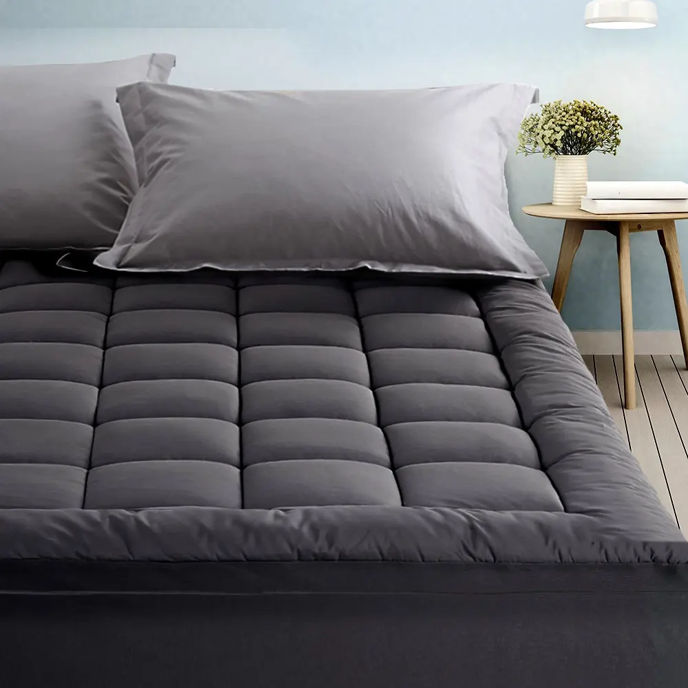 Giselle Bedding Bamboo Charcoal Filling Pillowtop Topper 1000GSM 5cm Thick Pillowtop Pad for Back Pain Relief Washable with 45cm Deep Pocket Single - Ultimate Mattress Sale - Save up to $600