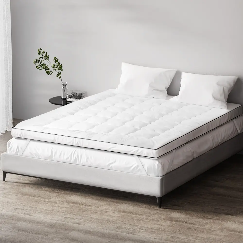Giselle Bedding Pillowtop Mattress Topper 5cm Thick Mattress Pad for Back Pain Relief & Old Beds Machine Washable 500GSM Breathable Protector King Single - Ultimate Mattress Sale - Save up to $600