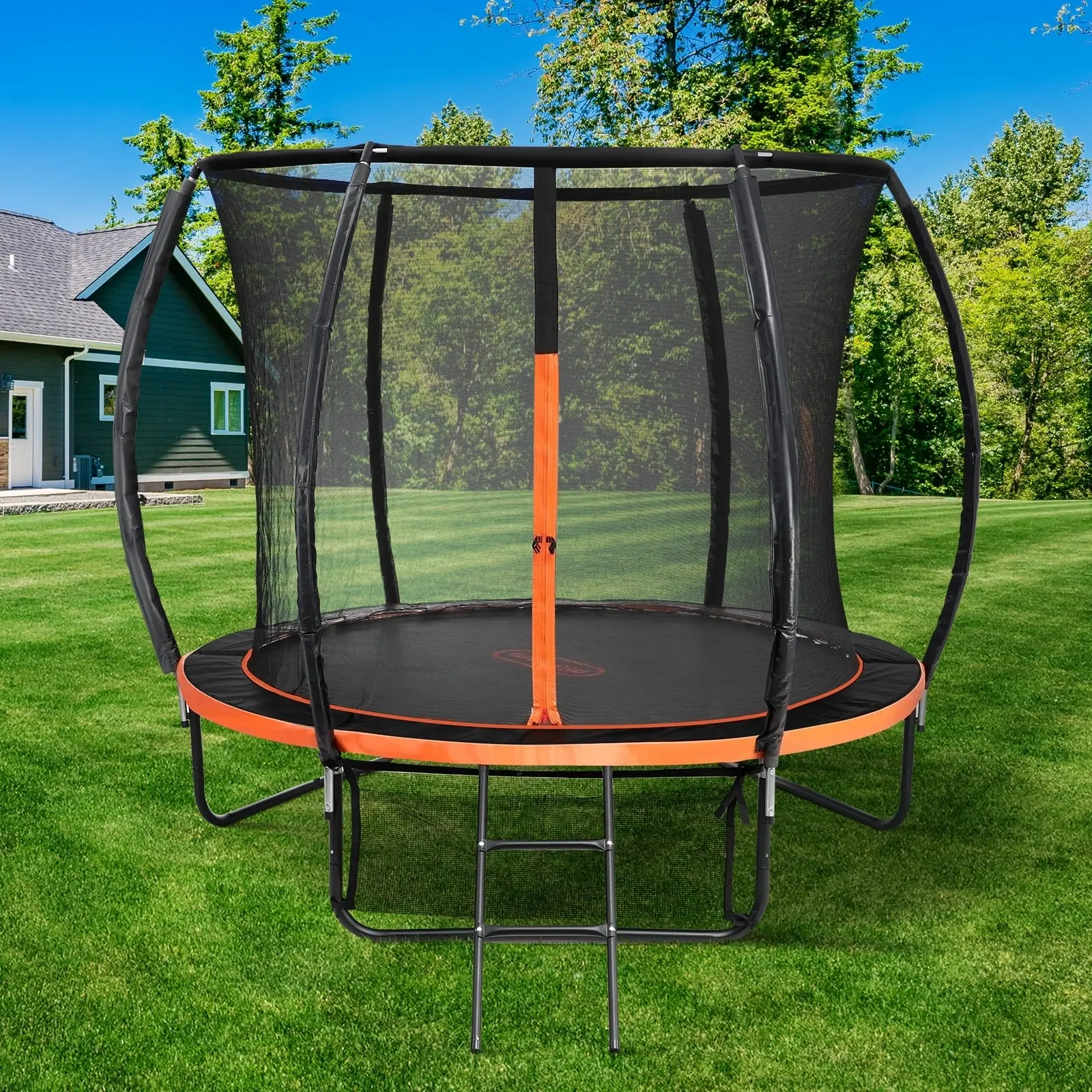 Mazam 8FT Trampoline Round Kids Trampolines Encosure Safety Net with Ladder - Up to 70% off Toy Sale