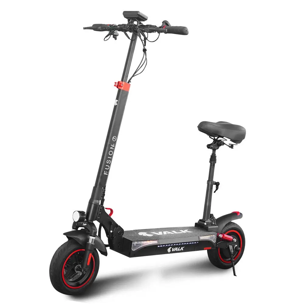 VALK Fusion 7 Electric Scooter, 800W, AU Compliant, with Seat Option, 48V 13Ah Lithium, 50km Range, Quad Shocks, 10 inch Tyres - Automotive