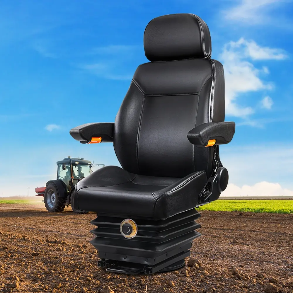 Giantz Tractor Seat Forklift Excavator Truck Universal Backrest Chair PU Leather - Handyman Heaven Sale