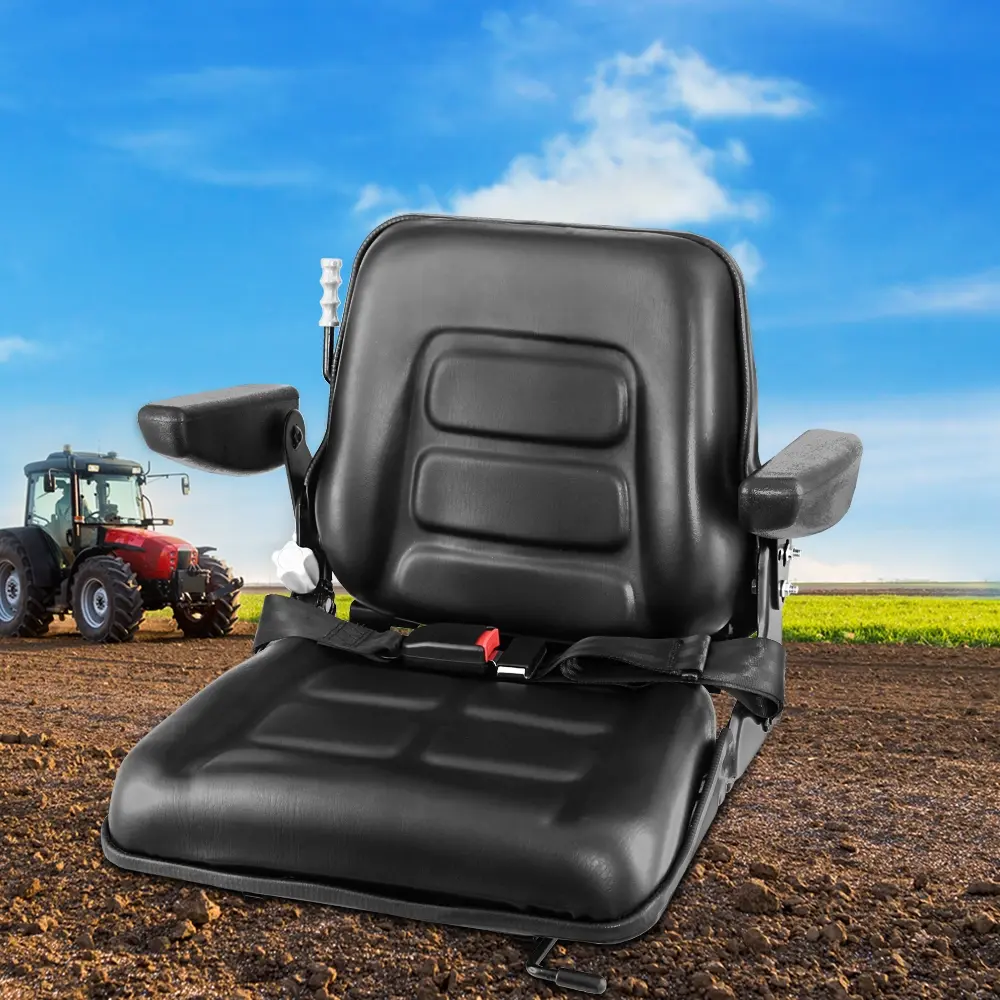 Giantz Tractor Seat Forklift Excavator Universal Suspension Armrest Truck Chair - Handyman Heaven Sale