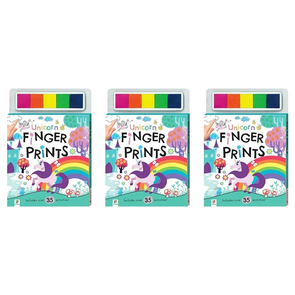 3x Kaleidoscope Unicorn Finger Prints Kids Finger Painting Book Activity 3y+ - Entertainment