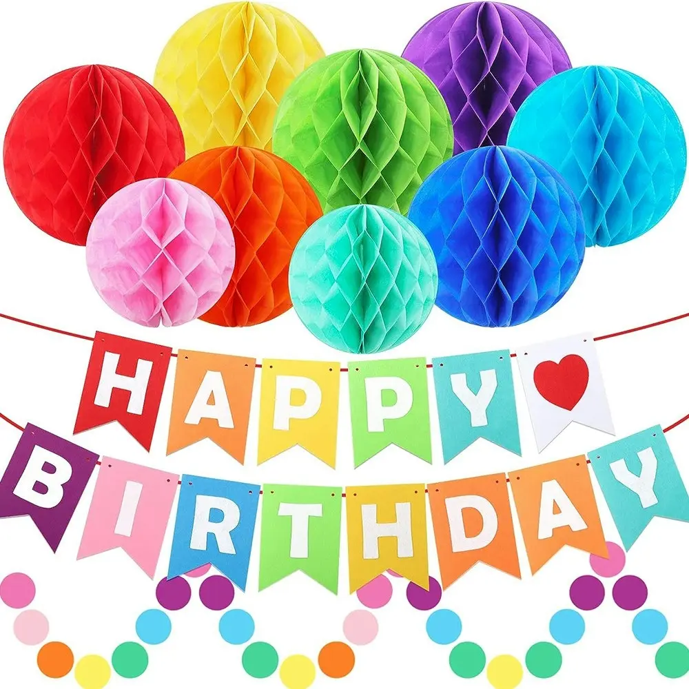 Birthday Decorations Rainbow Birthday Party Decorations Happy Birthday Banner - Hobbies
