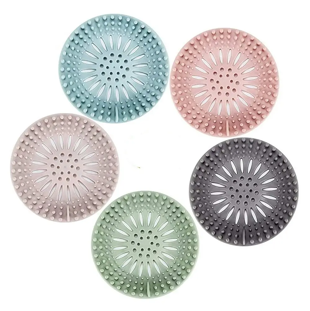 5 Pack Hair Catcher Durable Silicone Hair Stopper Bathroom Shower Drain Covers - Hardware