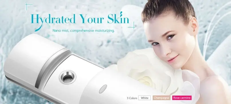 Nano Handy Mist Spray Moisture Atomizer Usb Rechargeable Skin Facial Body White - Beauty