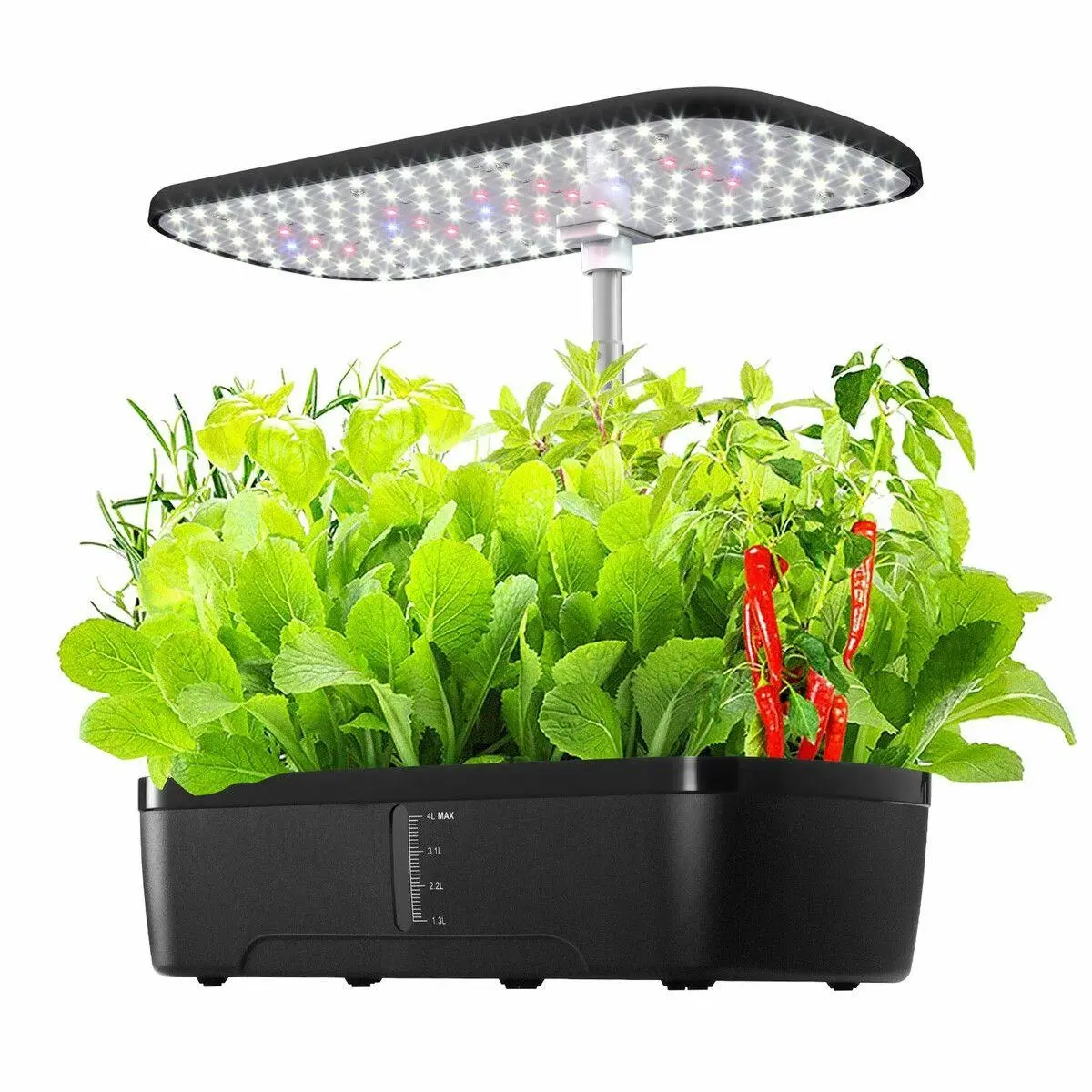 Maxkon 12 Pods Hydroponics Growing System Indoor Herb Garden Kit Plant Germination Full Spectrum 20W LED Light Smart Planter Water Pump 4L Tank - Home & Garden
