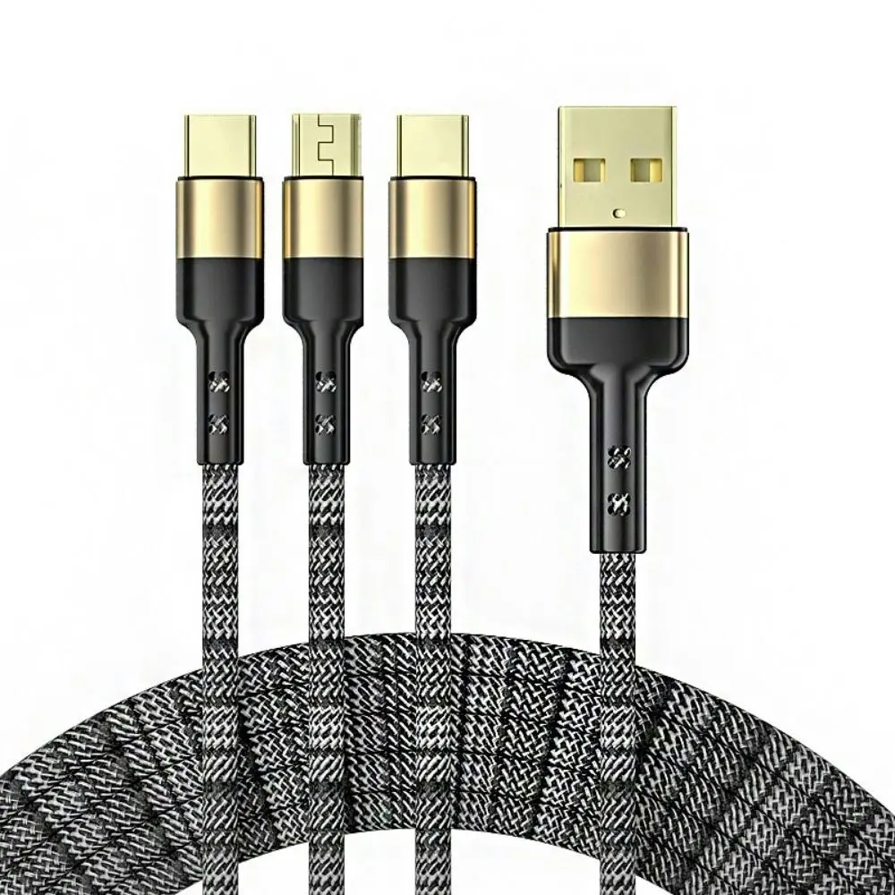 2M 40W Durable Braid One For Three Data Cables Fast Charging Data Cables - Electronics