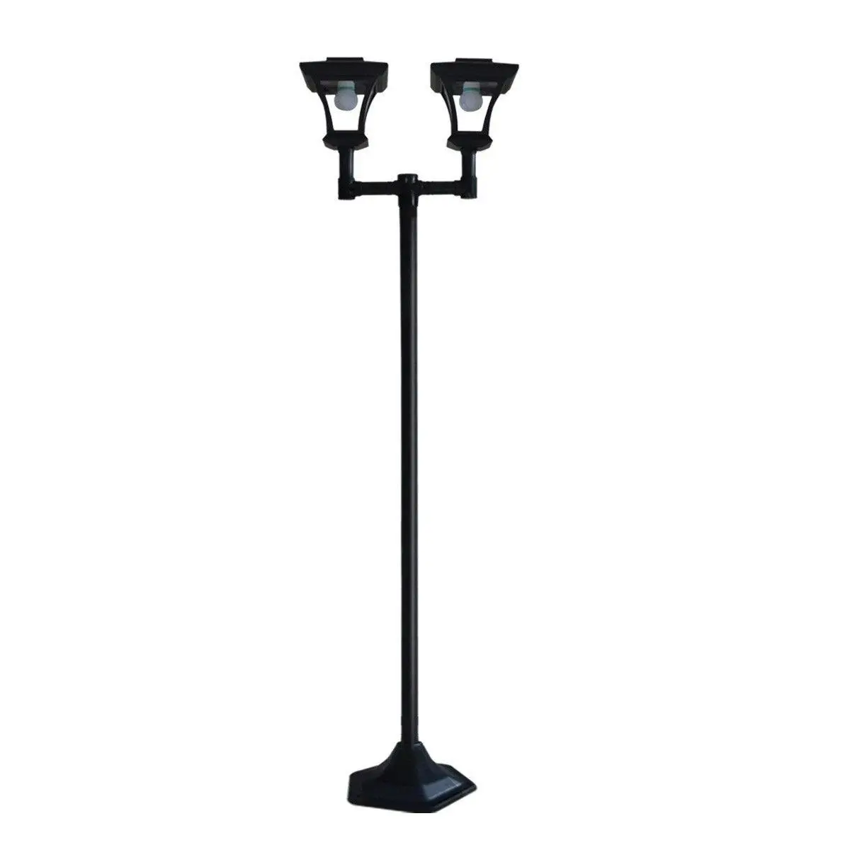 Ausway Deluxe Outdoor Solar Lights Garden Lamp Post with Double Lamp X2 - Home & Garden
