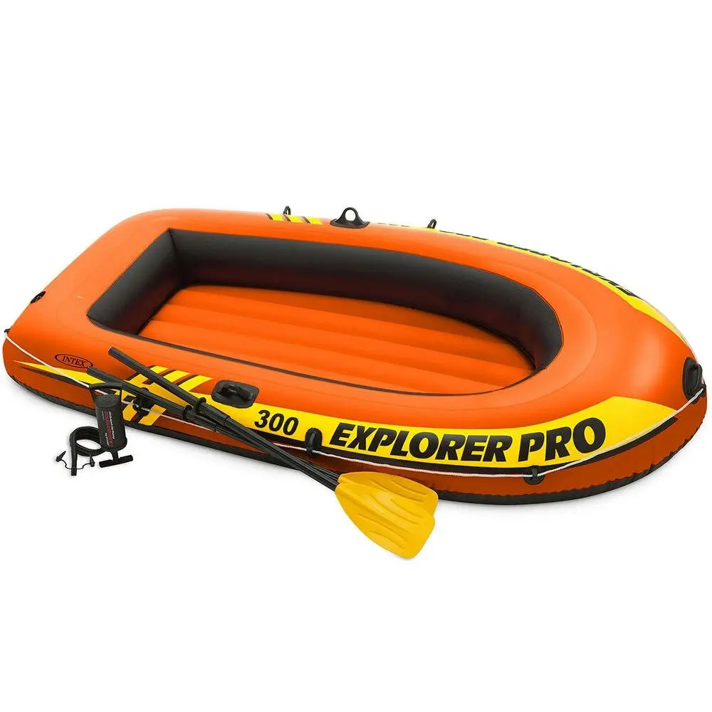 Intex 2.44mx1.17m Explorer Pro 300 Inflatable Boat w/ Oars Outdoors/Water14y+ - Sports & Outdoor