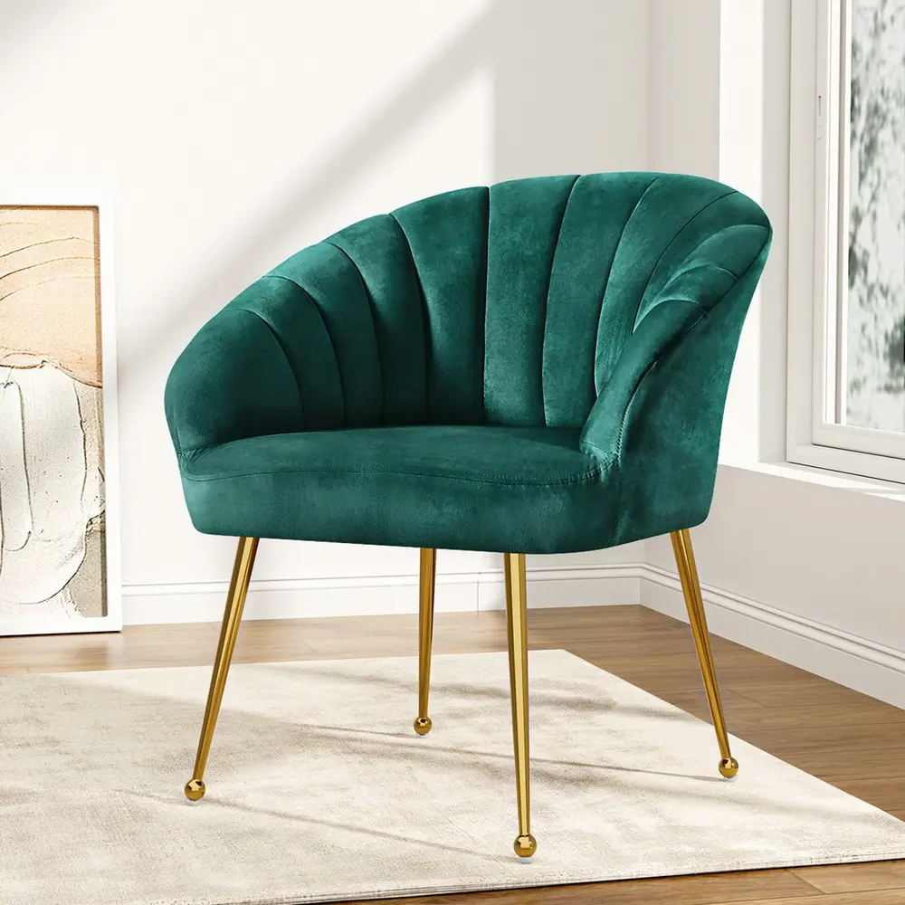 Artiss Armchair Velvet Green Eloise - Furniture