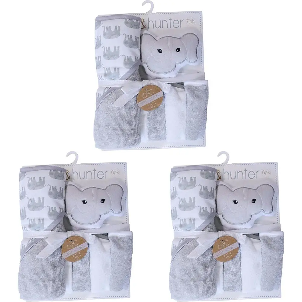 3x LVD Kids/Baby Bathtime Set Elephant Infant Interactive Toy/Accessories 0+