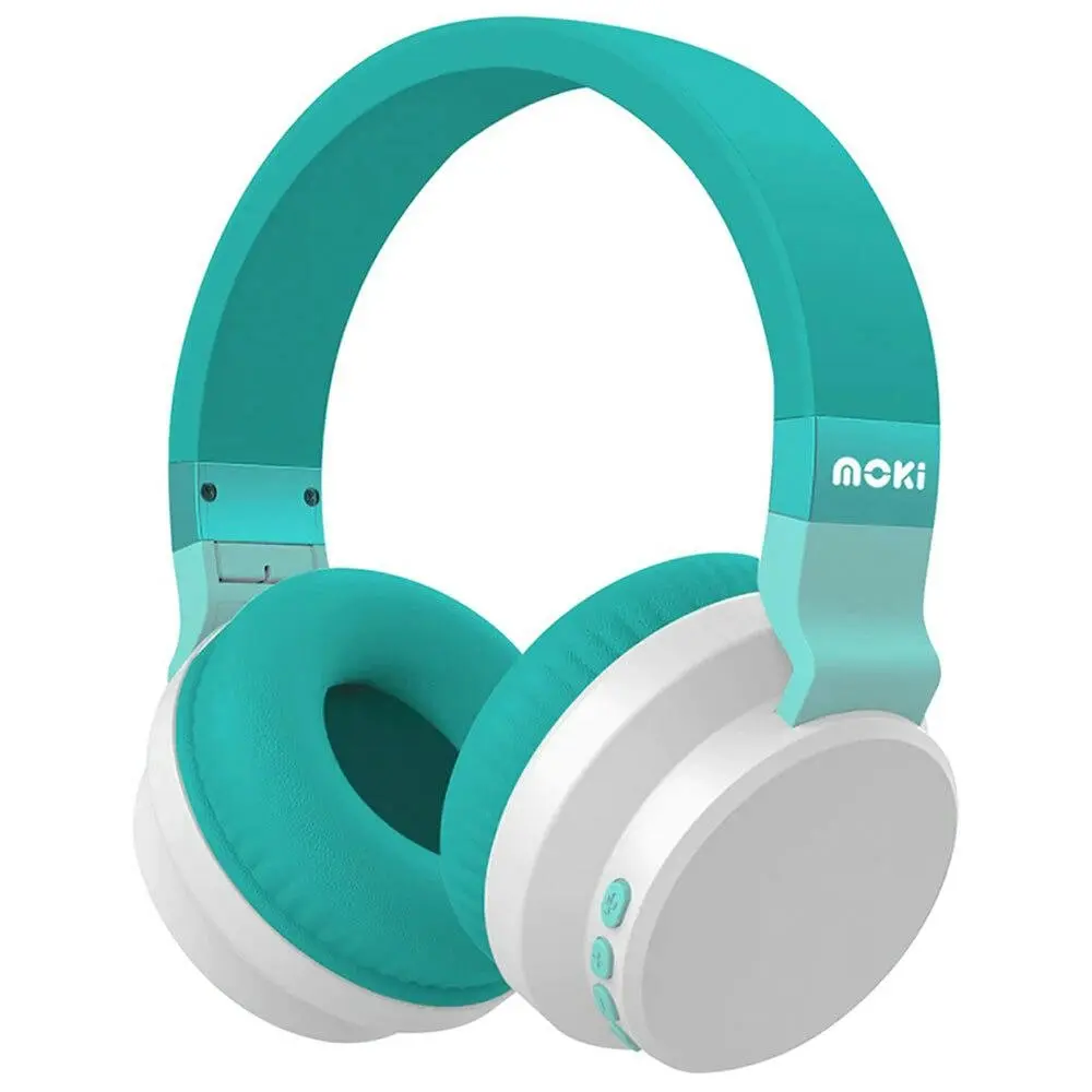 Moki Colourwave Wireless and Wired Headphones - Seafoam 120cm Cable Length