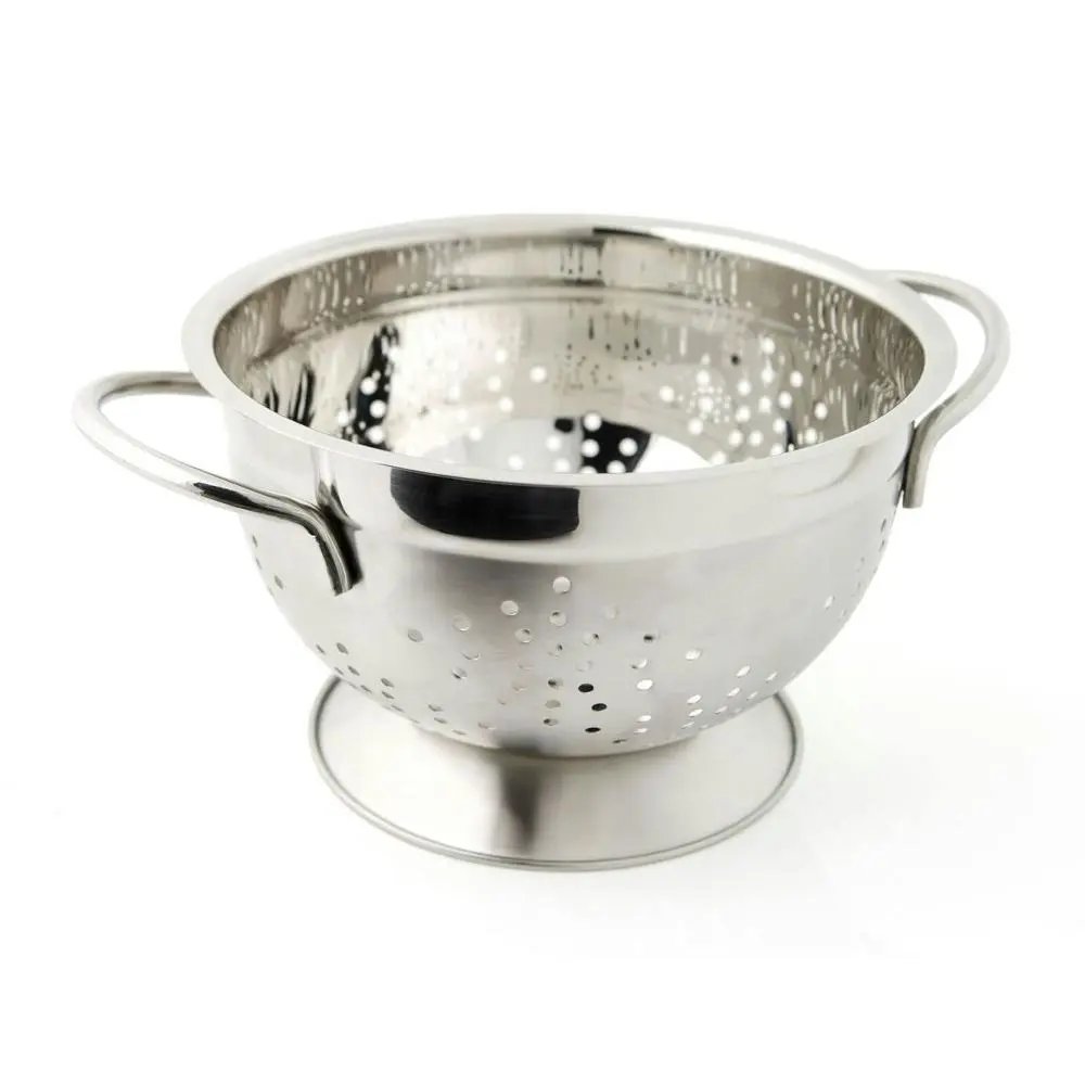 Cuisena 22cm Stainless Steel Colander Basket Strainer Container w/ Handle Silver - Home & Garden
