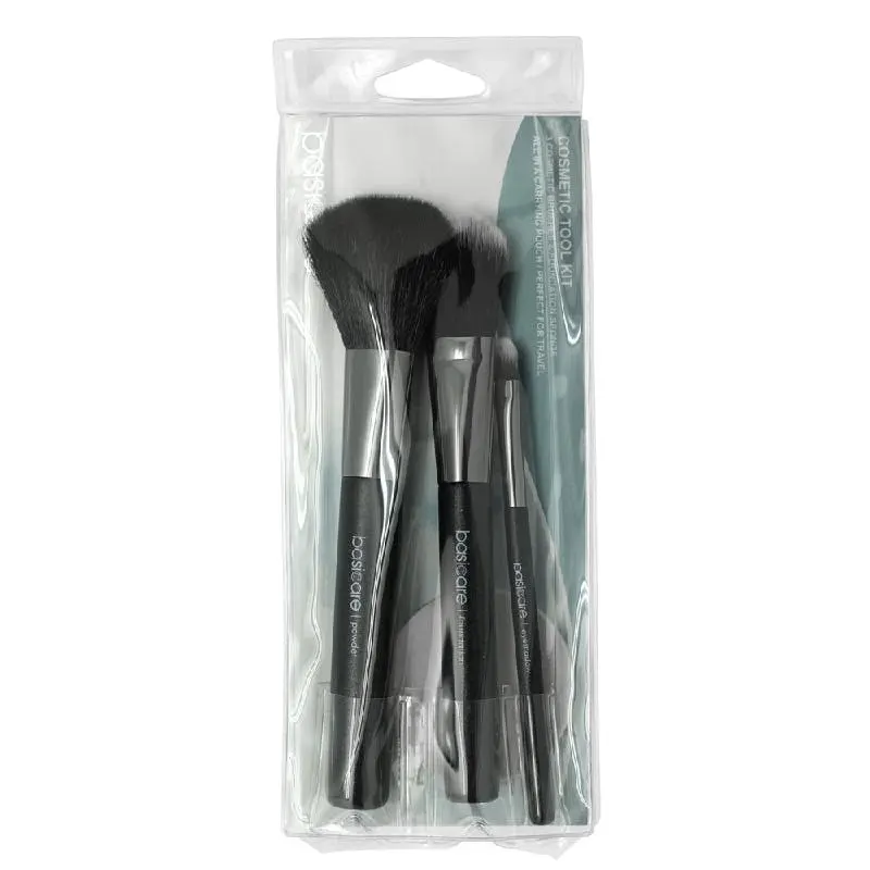 Basicare 3 Piece Makeup Brush Set with Foundation Sponge Travel Kit - Beauty