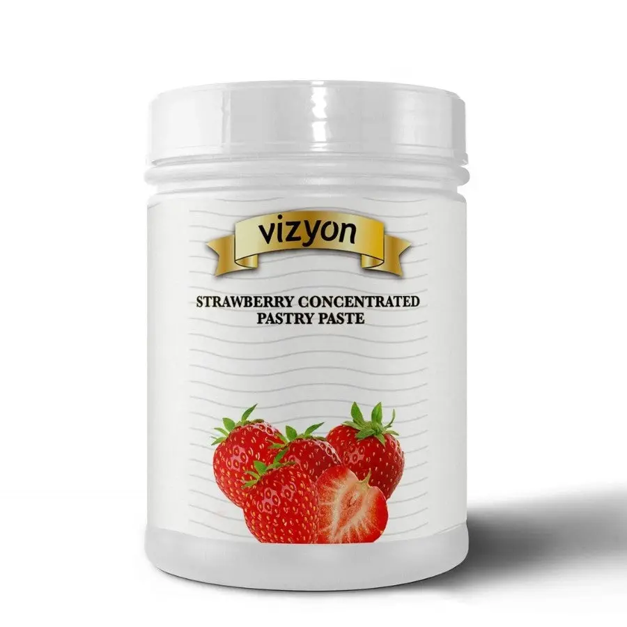 Vizyon Strawberry Concentrated Pastry Paste 1kg - Home & Garden