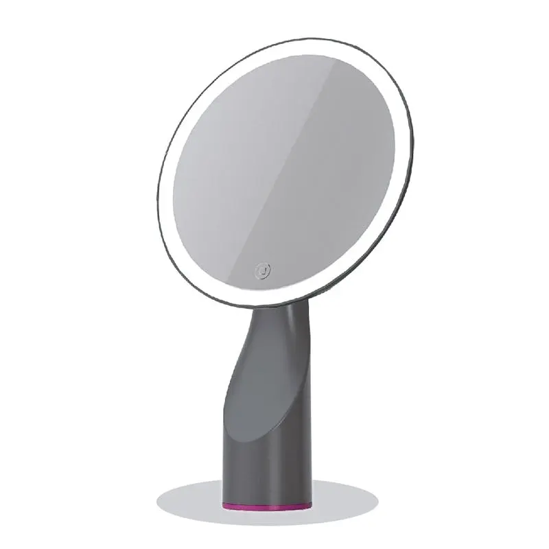 Sansai LED Lighted Rechargable Makeup Mirror 600mAh 21.5cm Metallic Grey - Beauty