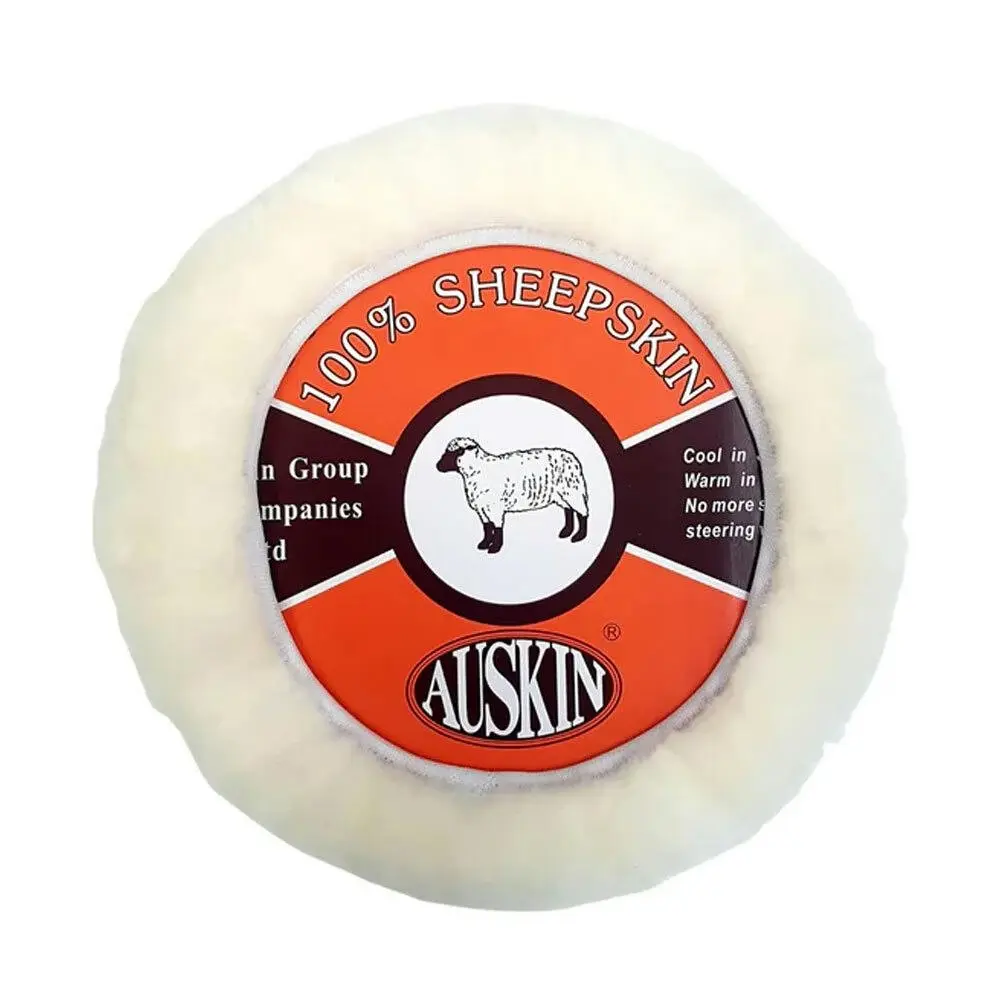 Auskin Sheepskin Car/Automotive Universal Soft Steering Wheel Cover Ivory