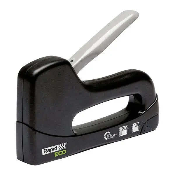 Rapid Eco Tacker 4/8mm Staple Gun Hand Fastener Tool Upholstery Stapler Black - Hardware