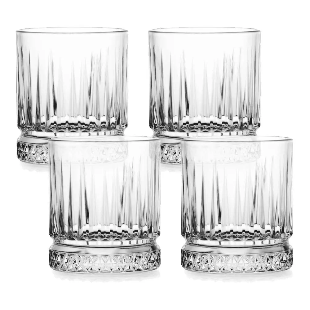 4pc Pasabahce Elysia DOF Whisky Glasses 355ml Drinking Tumblers Glassware Clear - Home & Garden