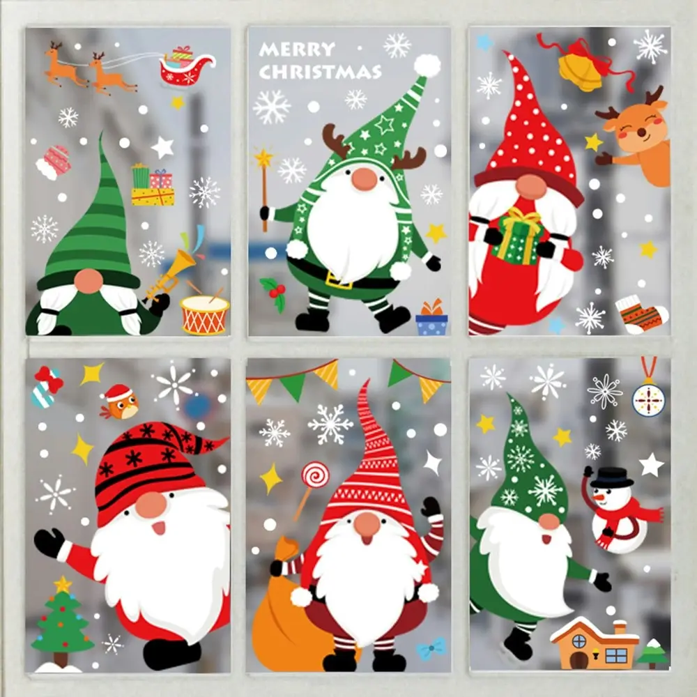 2Pcs Christmas Decor Glass Sticker Decoration Sticker Set Door Window Sticker - Hobbies