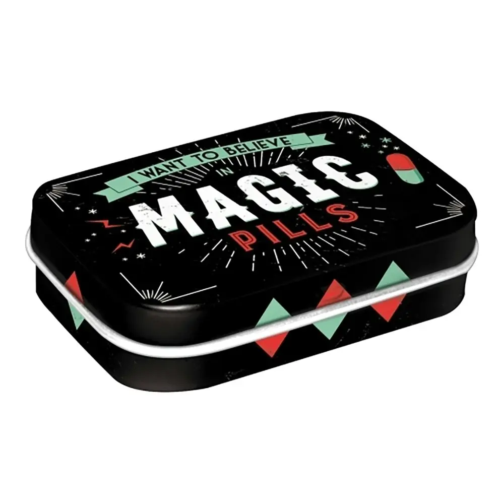 Nostalgic Art 6cm Metal Tin Mint Box Magic Pills Fresh Breath Hard Candy Mints - Groceries