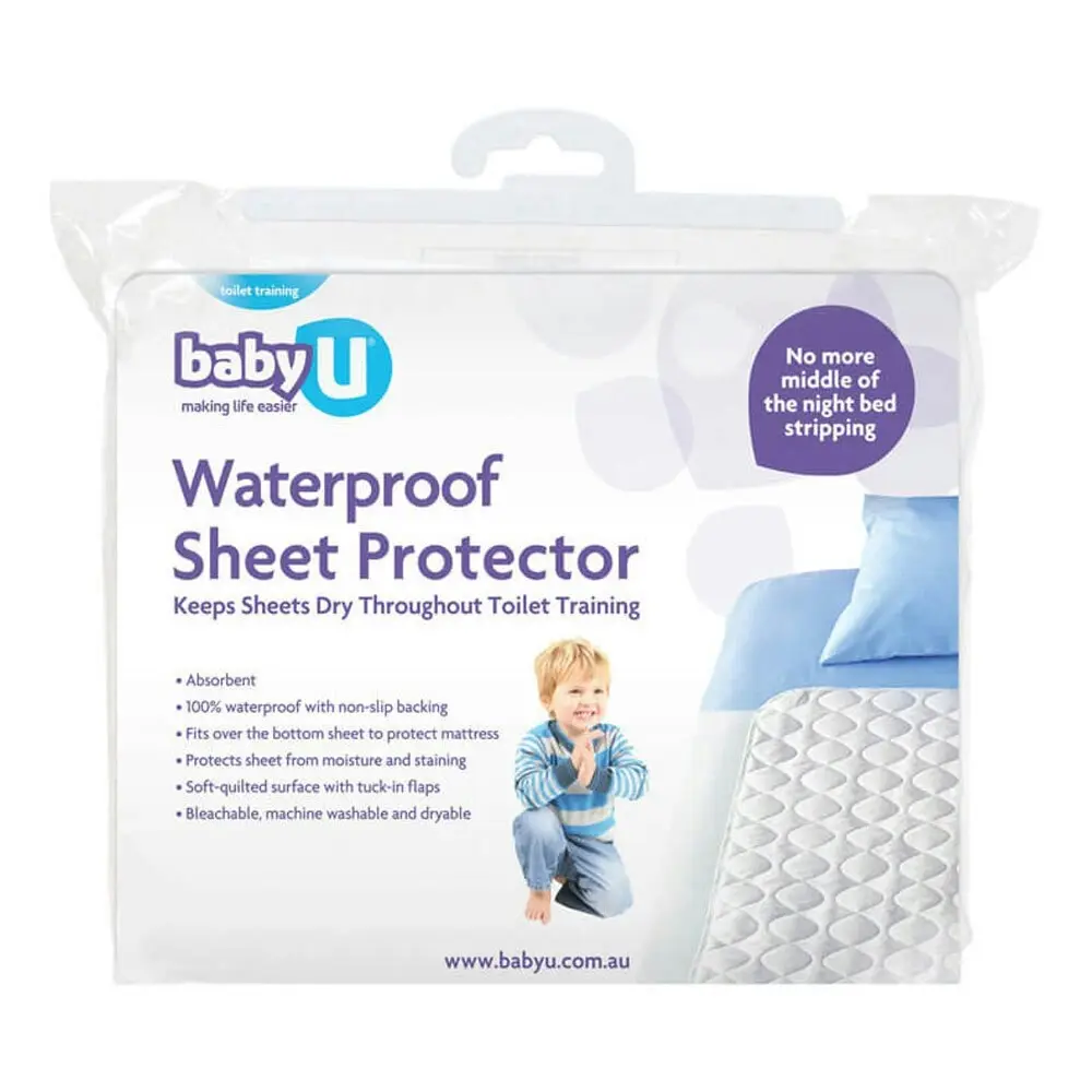 Baby U Waterproof Sheet Protector Nursery Bedding Cover Cotton for Single Bed WH - Home & Garden