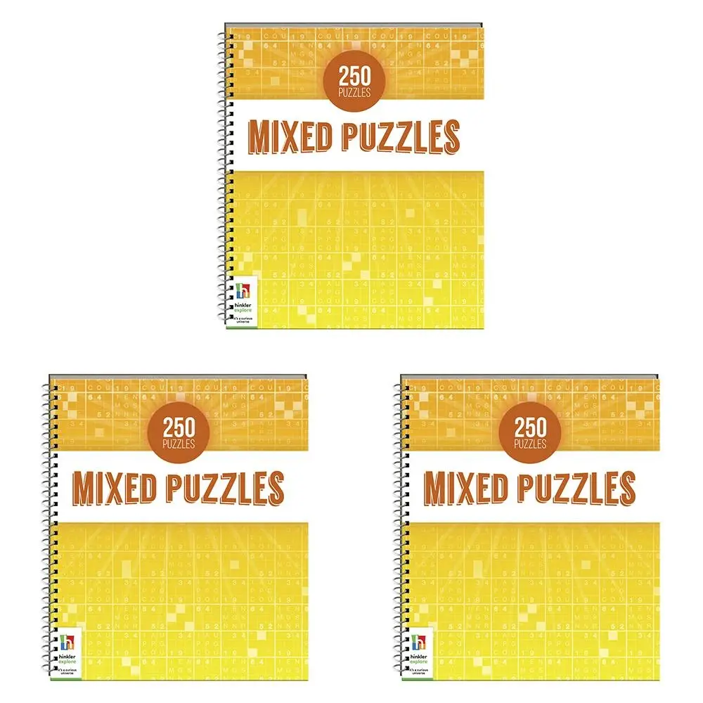 3x Kaleidoscope Solve It 250 Mixed Puzzle Adults 288-Page Fun Game Activity Book