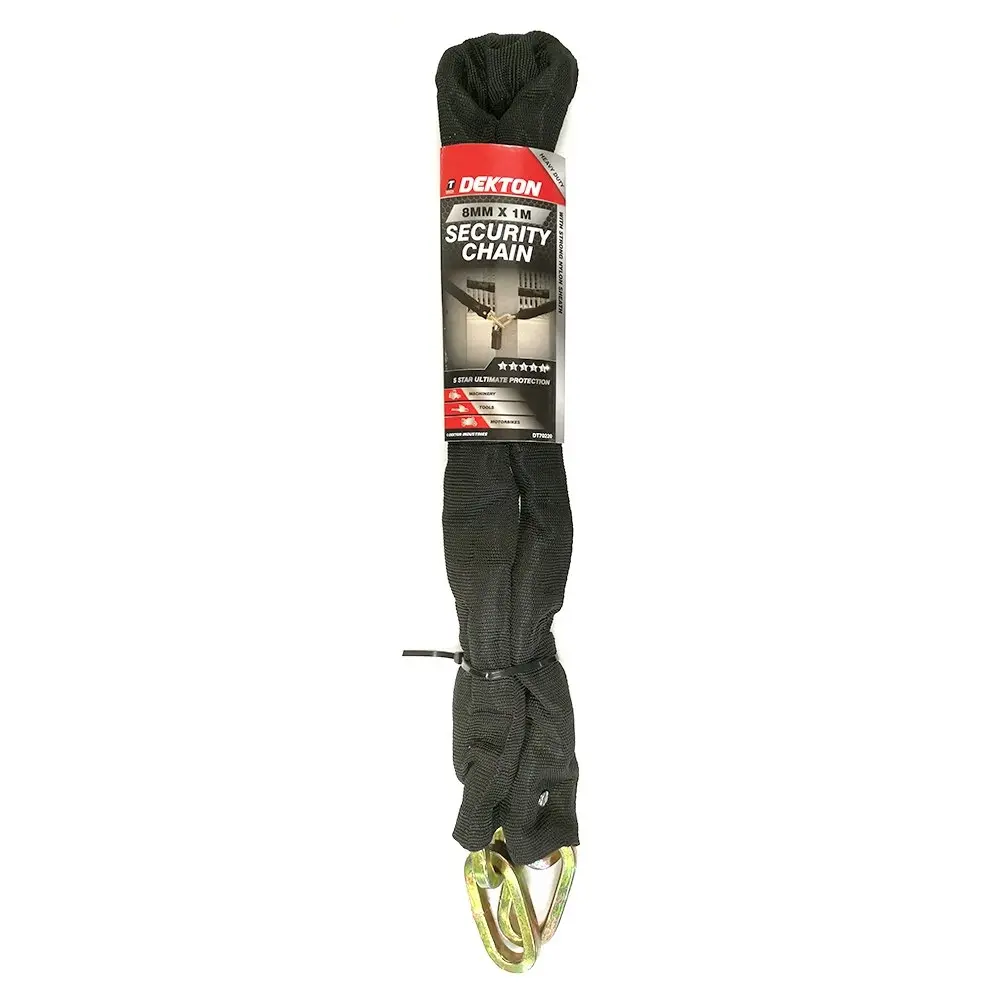 Dekton 8mm x 1m Security Chain w/Nylon Sheath for Machinery/Motorbike/Tools/Bike - Home & Garden