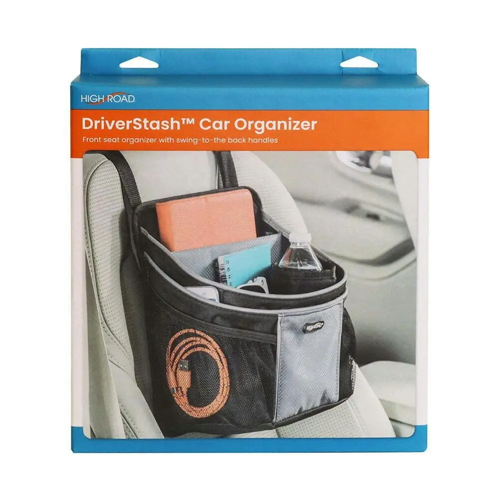 High Road Driver Stash Car Organiser Pocket Hanging Secure Storage Bag Black - Automotive