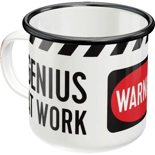 Nostalgic Art Genius At Work 360ml Enamel Mug Tea/Coffee Drink Cup w/ Handle - Home & Garden