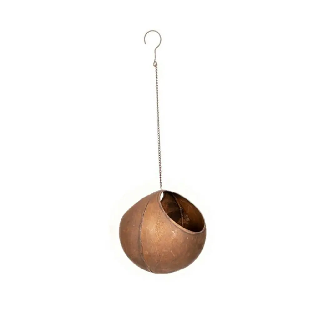 Hanging 21cm Ball w/ Hook Metal Rust Garden Ornament Planter Home Decor Large - Home & Garden
