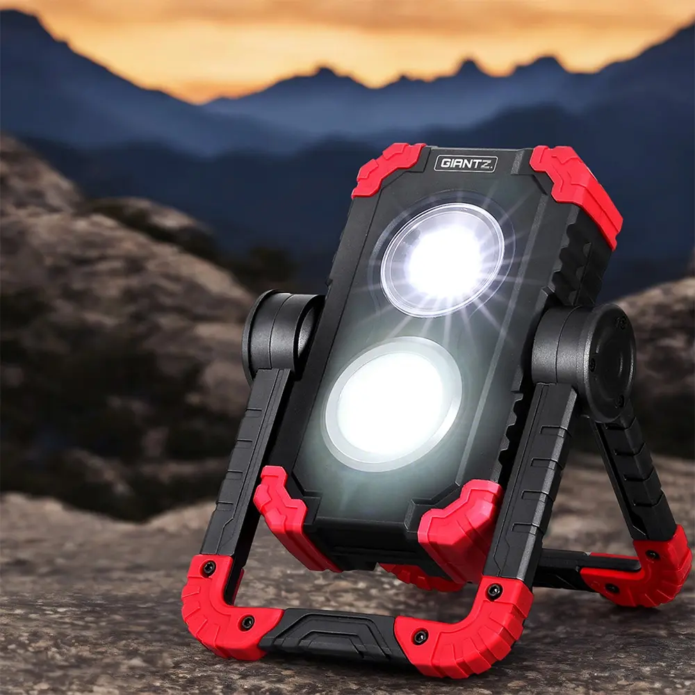 Giantz LED Work Light Torch USB 4400mAh Camping Workshop Foldable Flashlight Rotation - Hardware