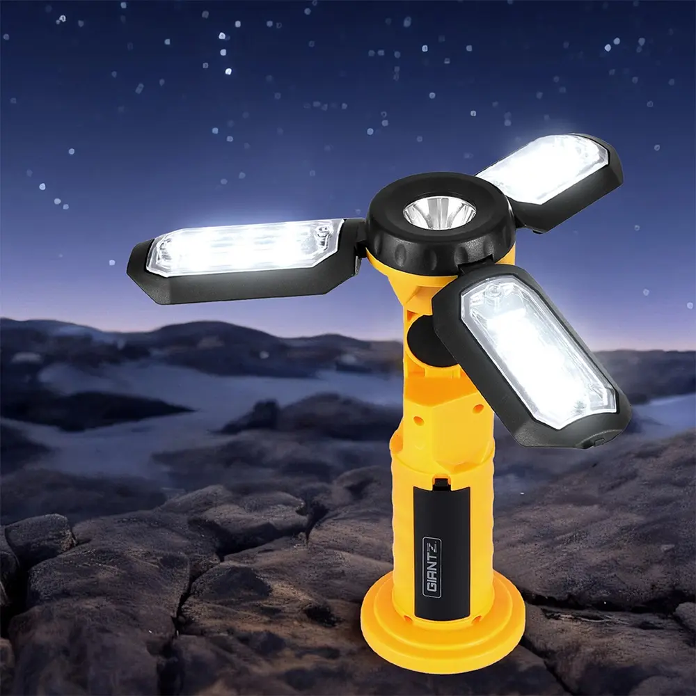 Giantz LED Work Light 12V Torch USB Camping Workshop Foldable Flashlight Battery - Hardware